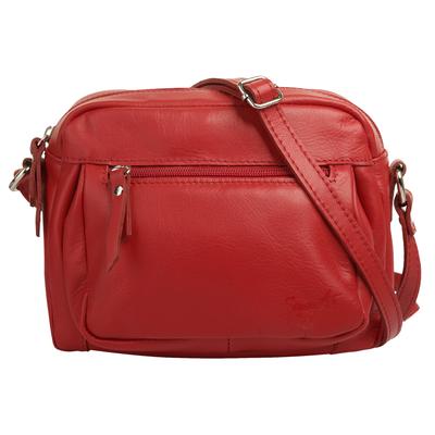Umhängetasche SAMANTHA LOOK "SAMANTHA LOOK Damen echt Leder", Damen, Gr. B/H/T: 23cm x 18cm x 5cm onesize, rot, Leder, unifarben, Taschen Umhängetasche, echt Leder
