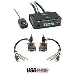 LINDY 2 Port VGA, USB 2.0 & Audio Cable KVM Switch