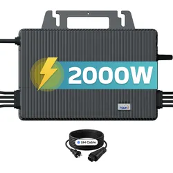 TSUN Mikro-Wechselrichter 2000W TSOL-MS2000 für Balkonkraftwerk, IP67 wetterfest, 4 MPPT, Bluetooth & WIFI, inkl. 5m Anschlusskabel, Micro Inverter
