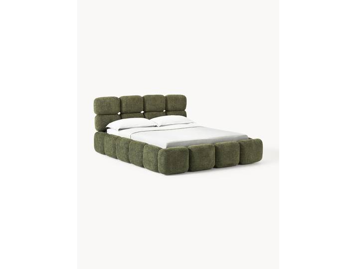 Lit matelassé en peluche-bouclette avec rangement Tayla