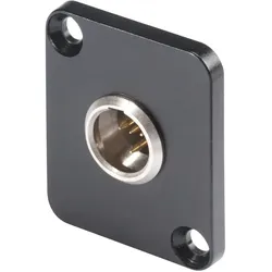 HICON Mini-XLR, 4-pol , Metall-, Löttechnik-Einbaustecker, vergoldete(r) Kontakt(e), Type D, dunkelgrau