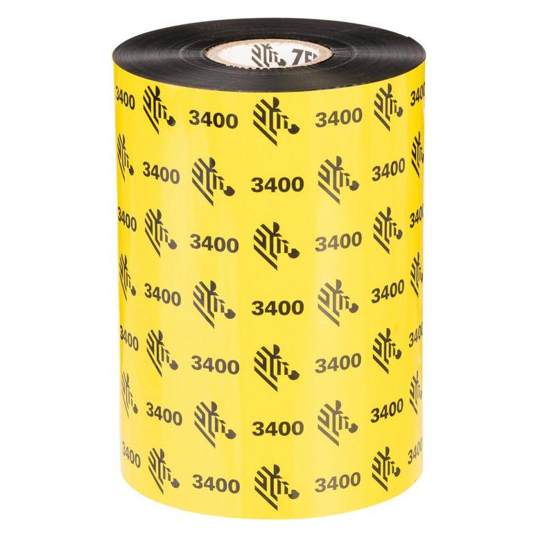 Zebra BAND 3400 WACHS (11 cm, Schwarz, Schwarz) (03400BK11045)