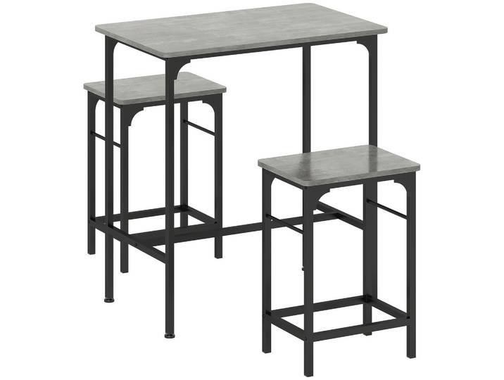 BARTISCH Set Bartisch mit Barhocker-Set Esstisch mit 2 Stühlen mit Fußpolster