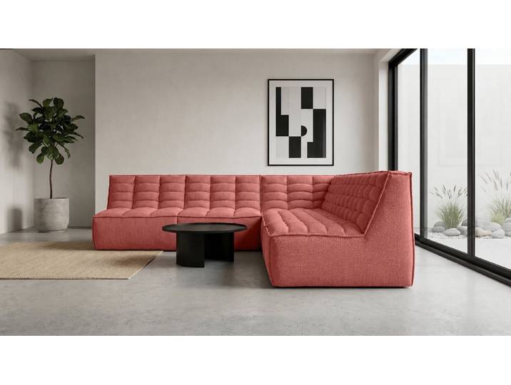 Kaiser Möbel Ecksofa L-Form aus POP-Plüschstoff, LAZY, Ecksofa, Modulares Design, 3D-Plüschstoff, weiche Polsterung, großzügige L-Form