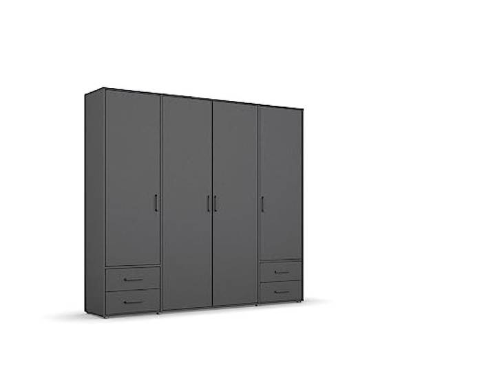 Rauch Möbel Voyager, Kleiderschrank, Farbe Grau metallic, Breite 187 cm