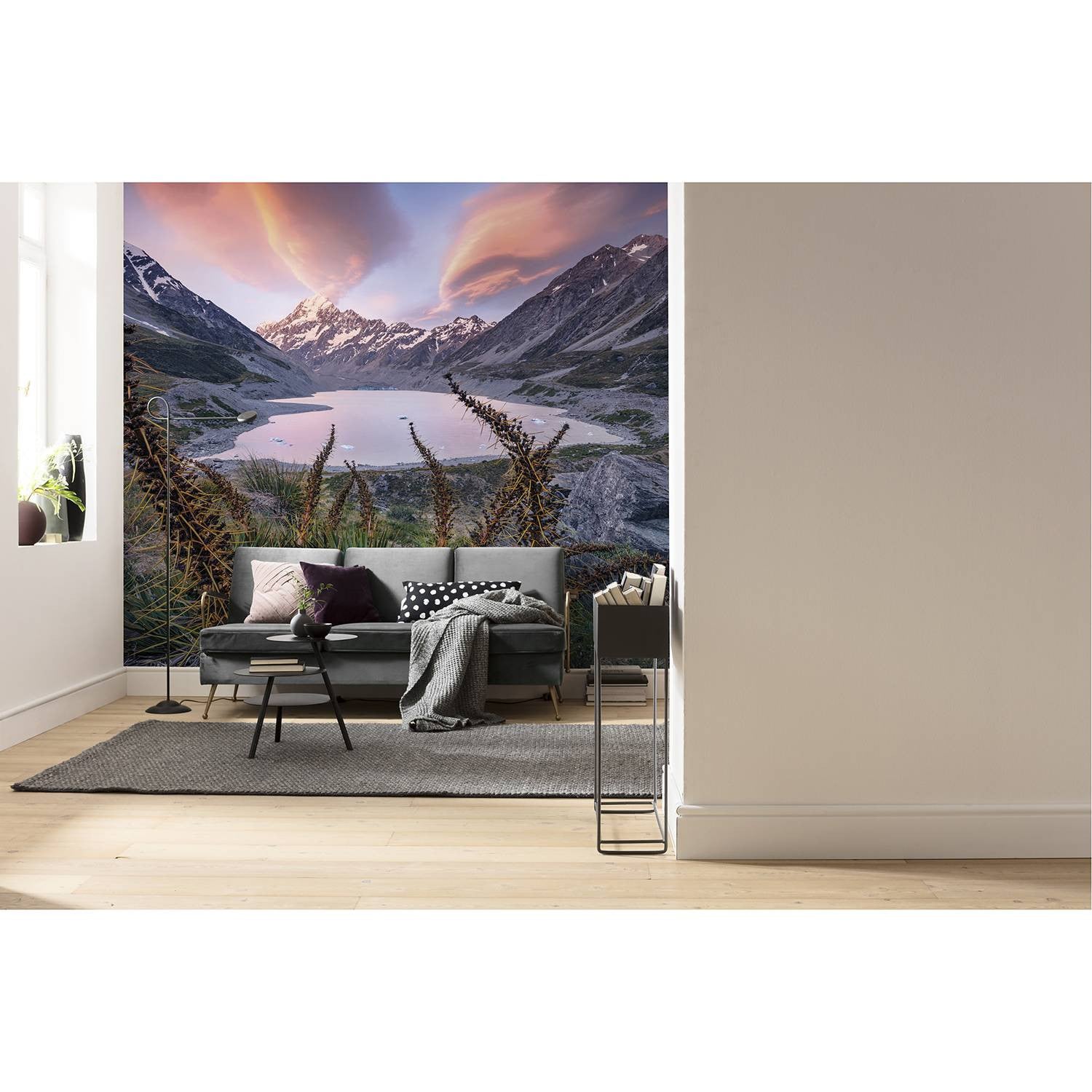home24 Fotobehang Momentum Lord of Mountains, Multicolour/Blauw, Breedte: 450 cm, Hoogte: 280 cm