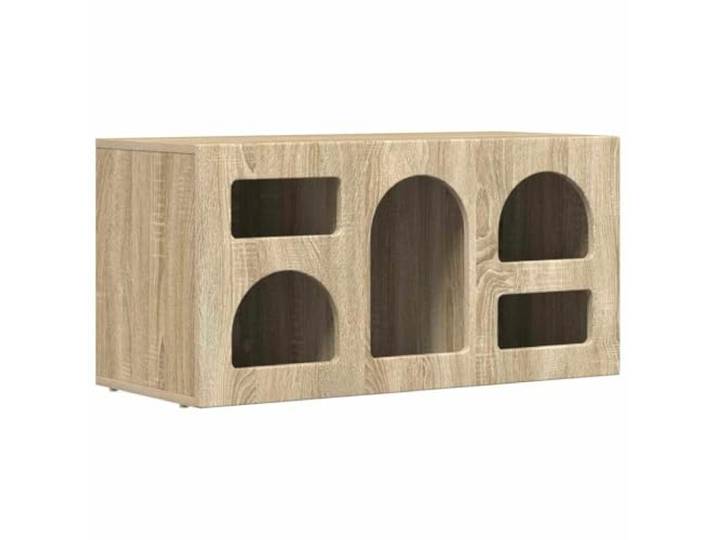 Roanoer TV-Schrank Sonoma-Eiche 80x35x40 cm Lowboard Fernsehtisch Kompaktes Lowboard aus Holzwerkstoff in Sonoma-Eiche mit 5 Regalen für Wohnzimmer und Schlafzimmer.