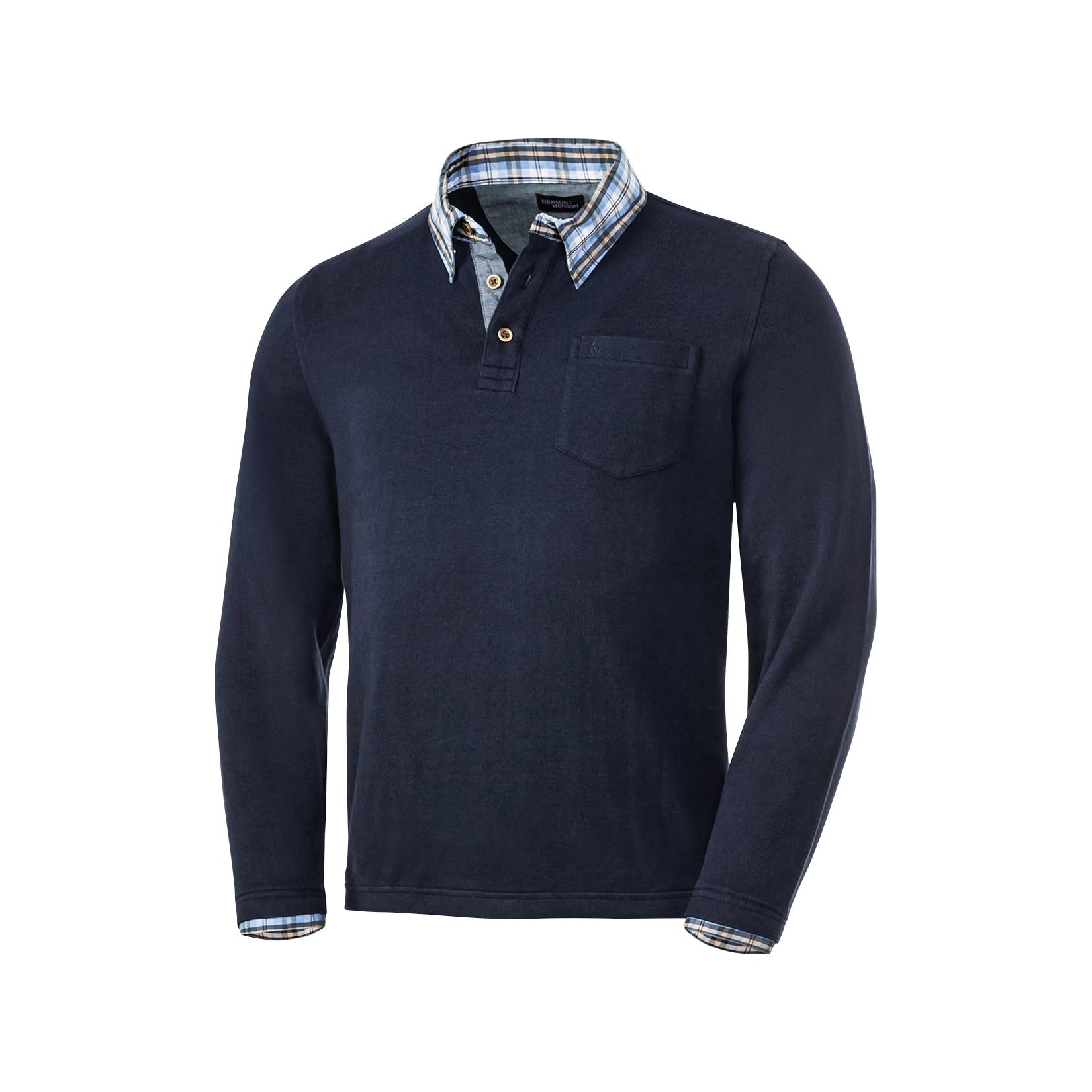 Henson&Henson Herren Pullover mit Hemdkragen