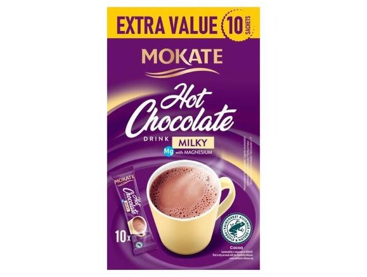 MOKATE Bâtonnets de boisson au chocolat au lait certifiés UTZ 10 x 18 g