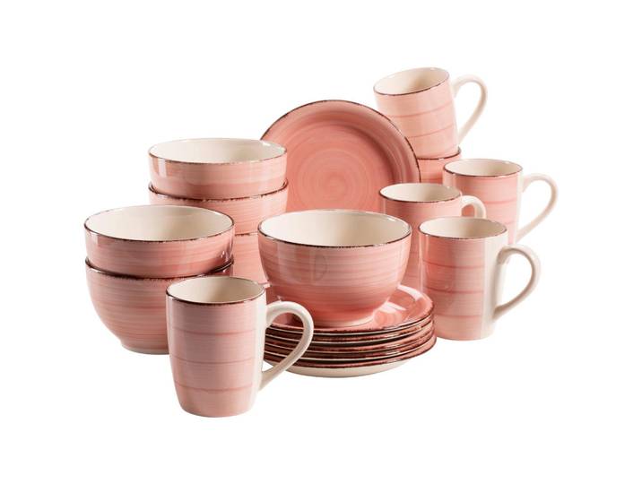 Mäser Frühstücksset, Koralle, Keramik, 18-teilig, 390 ml,700 ml, Geschirr, Geschirr-Sets, Kaffeeservice