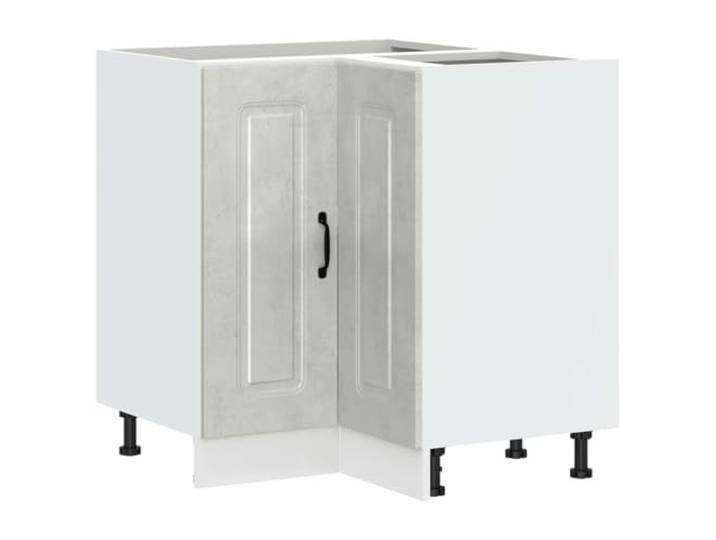 HKTMGDNG Küchen Eckunterschrank Kalmar Betongrau 75,5x75,5x81,5 cm Optimale Ecknutzung für die Küche mit höhenverstellbaren Füßen, blickdichtem Stauraum und pflegeleichter Oberfläche.