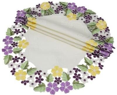 Manor Luxe Fancy Flowers-16Rnd-Doilies-Set of 4 - 800
