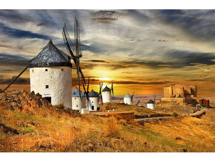 Fototapete PAPERMOON Windmühlen , bunt, B:3,5m L:2,6m, Vlies, Tapeten, Fototapete