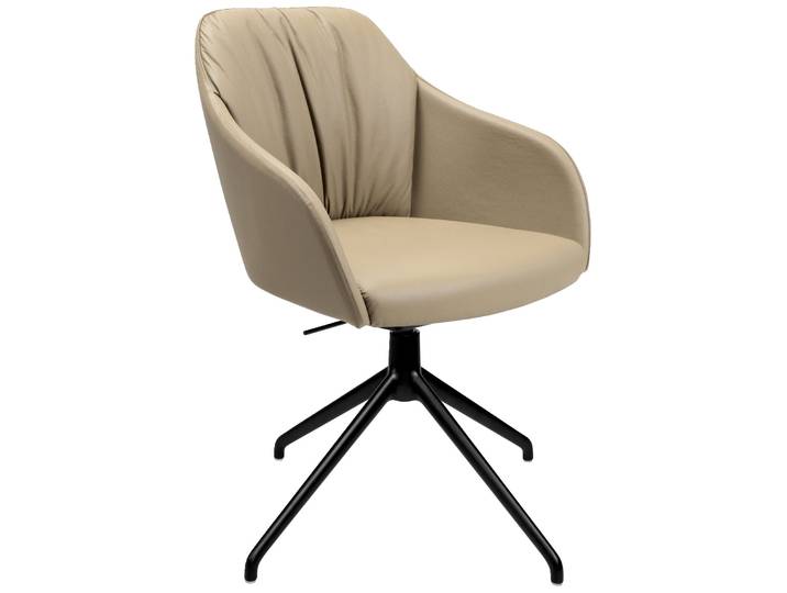 Johann Jakob Armlehnstuhl FLAVIO, creme, Leder
