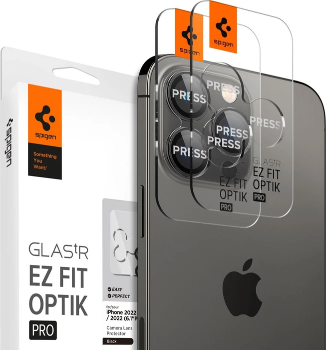 Spigen Glass tR EZ Fit Optik Pro 2 Pack Black iPhone 17 Pro/16 Pro/17 Pro Max/16 Pro Max/15 Pro Max, 2 Stk