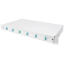 Digitus LWL Spleißbox, 1HE, bestückt, 6x LC DX, OM3
