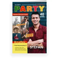 Einladungskarte 40. Geburtstag: Pop Magazin 40 mit Fotos