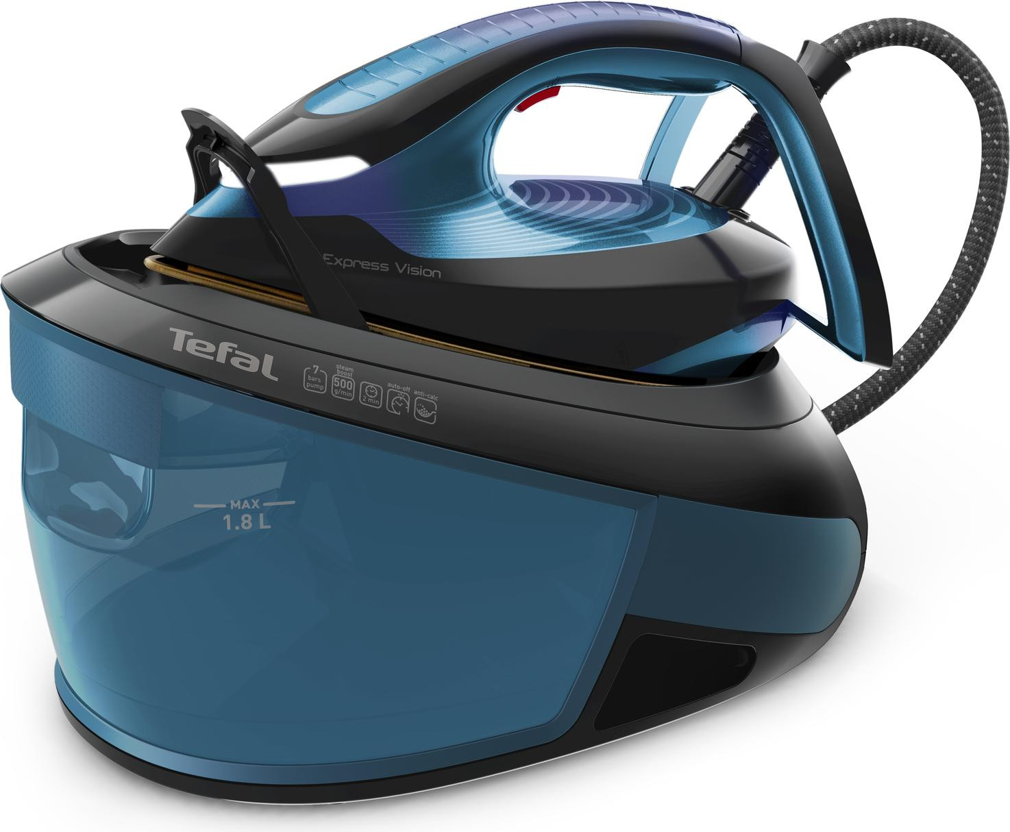 Tefal Express Vision SV8151 Stoomstrijkijzer, 2800 W, 1,8 liter, blauw/zwart
