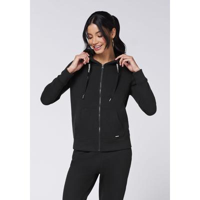 Kapuzensweatjacke CHIEMSEE, Damen, Gr. XS (32), schwarz (schwarz beauty), 60% Baumwolle, 40% Polyester, Sweatjacken