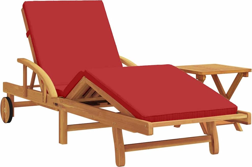 Sonnenliege 2 stk. Massivholz Akazie Rot