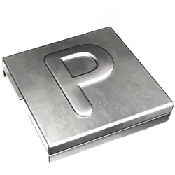 ABB YID-CHAR-P Ty-Met Mark.zeichen 316 Edelstahl-Mark.sys.,Buchs, P 9,2x8x2,5 mm, Dicke 0,25mm für Extrembedingungen, unbeschichtet, VPE 100  - 100 Stück