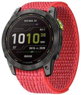 Inspired Deals Garmin Fenix Nylon Loop Strap Adjustable Breathable Sport Watch Band For Garmin Fenix 7 red