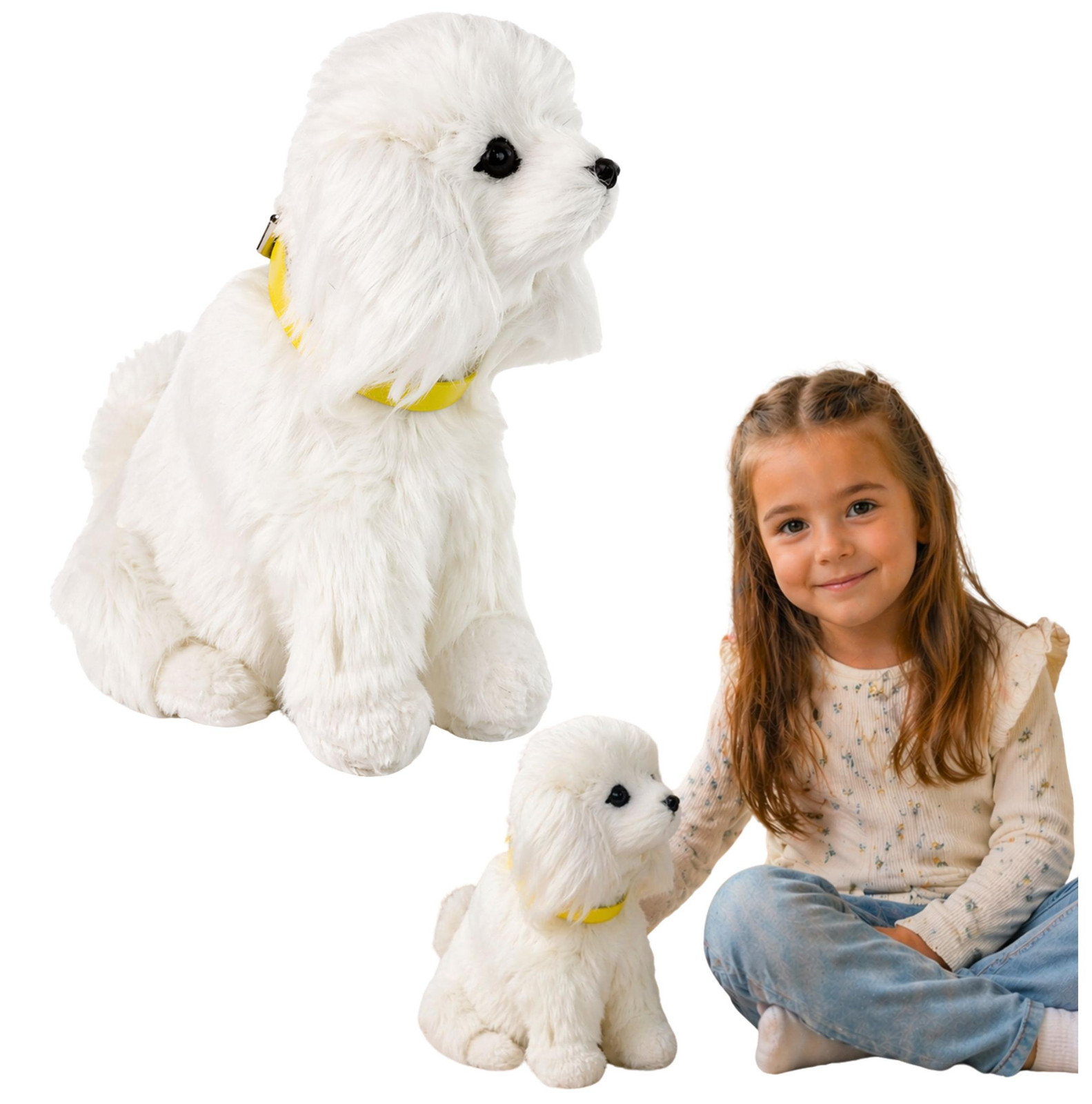 Lean Toys Interactieve Pluche Hond - Zacht Bont Poedel met Interactieve Functies