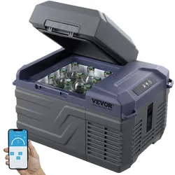 VEVOR Autokühlschrank, 12-Volt-Autokühlschrank, tragbarer 12-Liter-Einzelzonen-Gefrierschrank, einstellbarer Bereich von -4°F bis 68°F, 12/24 V DC und 100-240 V AC-Kompressorkühler für Outdoor, Camping, Wohnmobil