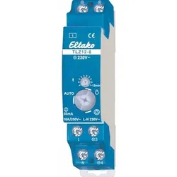 Eltako Treppenlichtzeitschalter, DIN-Schiene, elektronisch, 230VAC, 3- und 4-Leiter-Schaltung, 230V/AC, nachschaltbar, 1TE, TLZ12-8