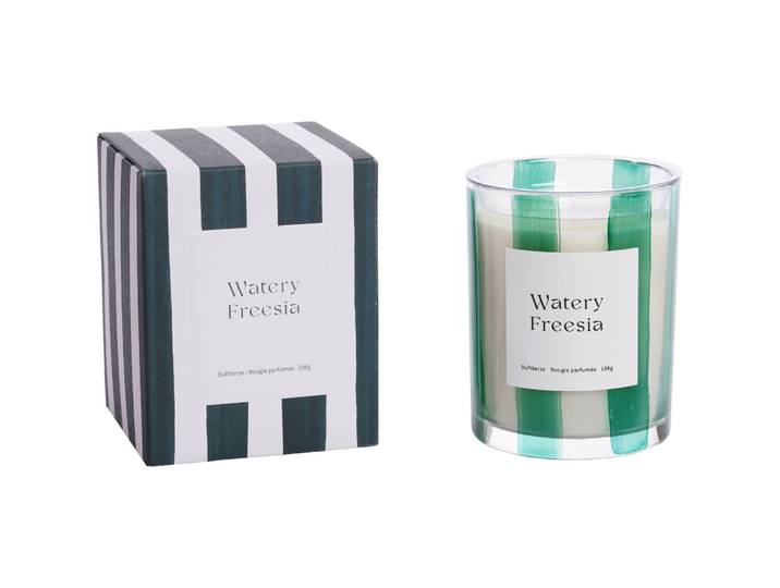 Duftkerze Milena Watery Freesia grün Brenndauer 40h - Material: Glas