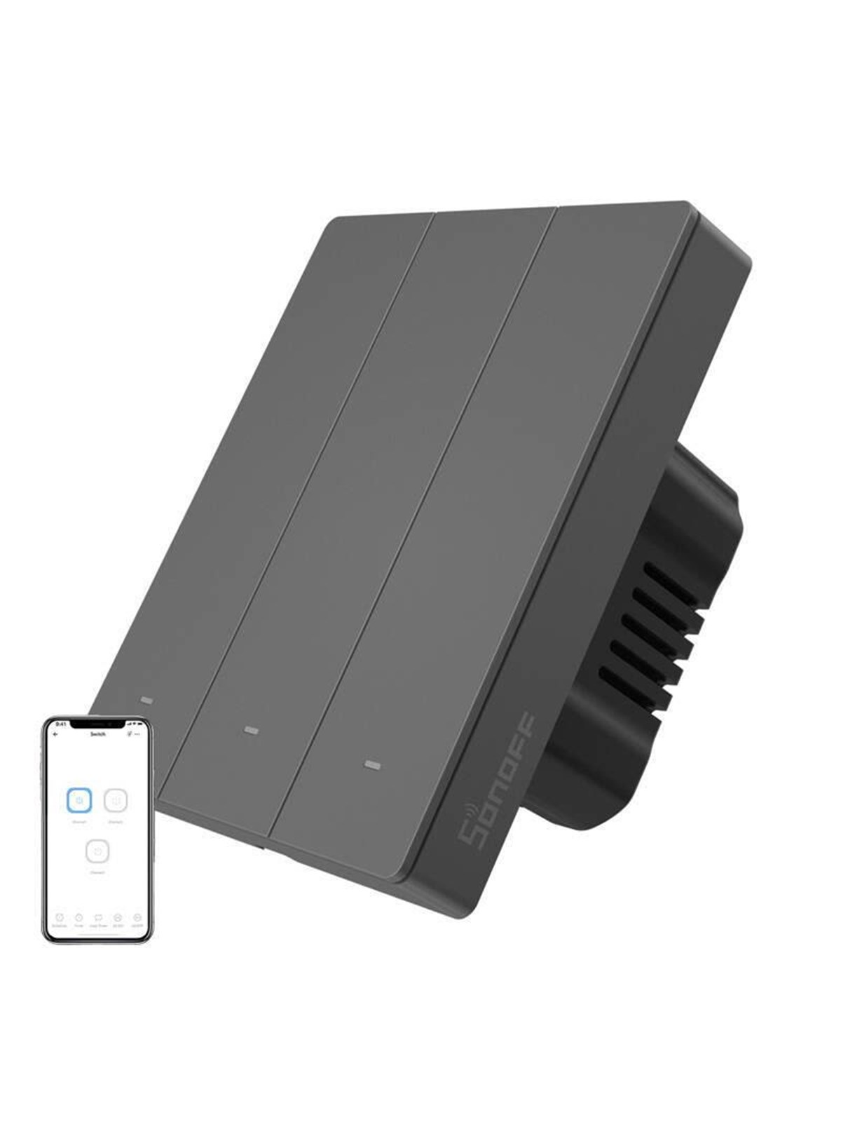 Sonoff Smart WiFi Wandschalter SONOFF M5-3C-80 (3-Kanal, für Rahmen, Graphit)