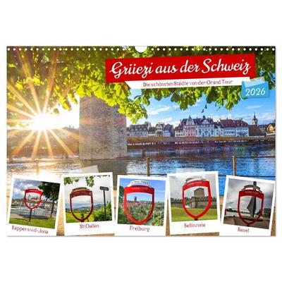 Grüezi aus der Schweiz (Wandkalender 2026 DIN A3 quer), CALVENDO Monatskalender