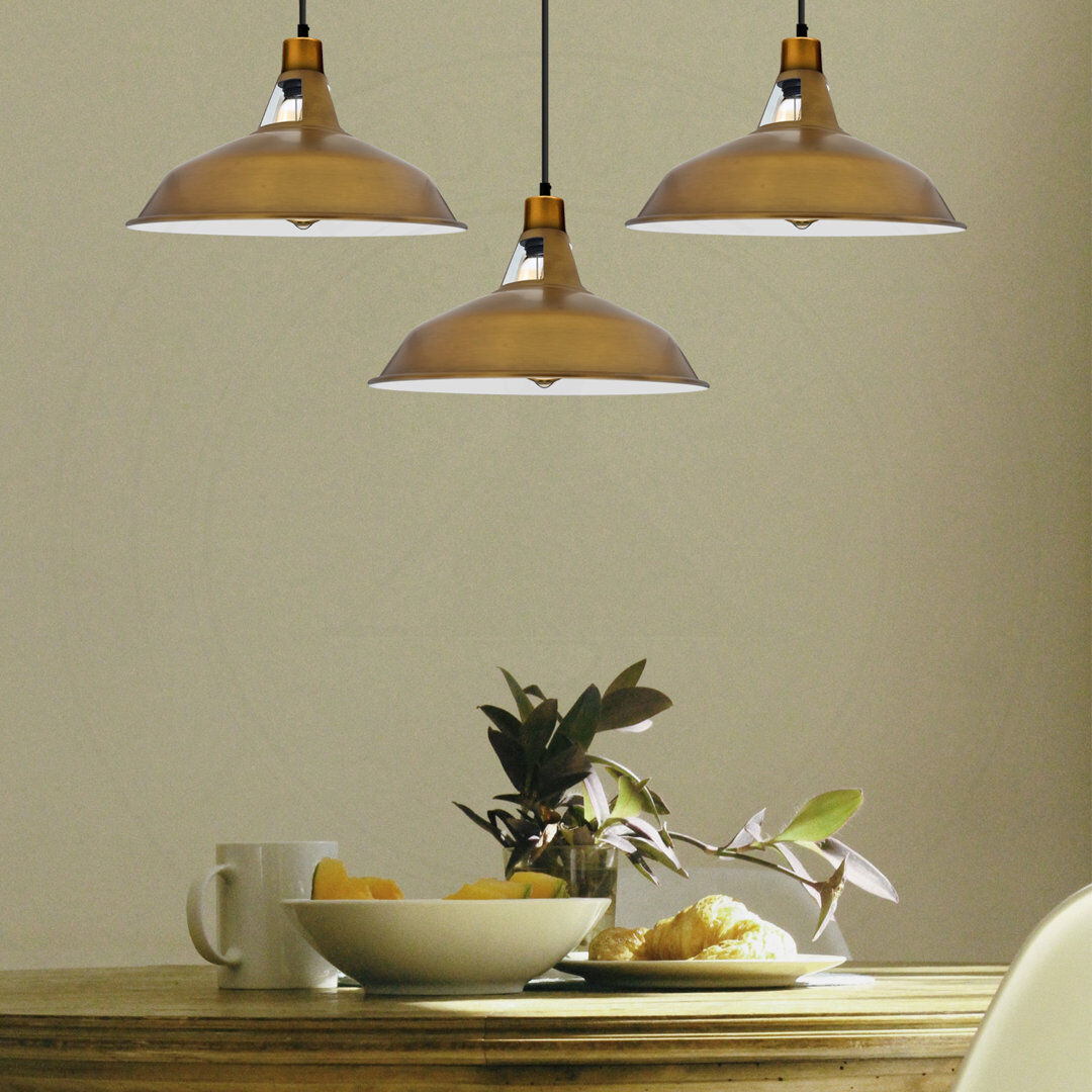 Breakwater Bay Gaudreau 3 - Light Brass Kitchen Island Pendant Brass 124cm H X 80cm W X 30cm D