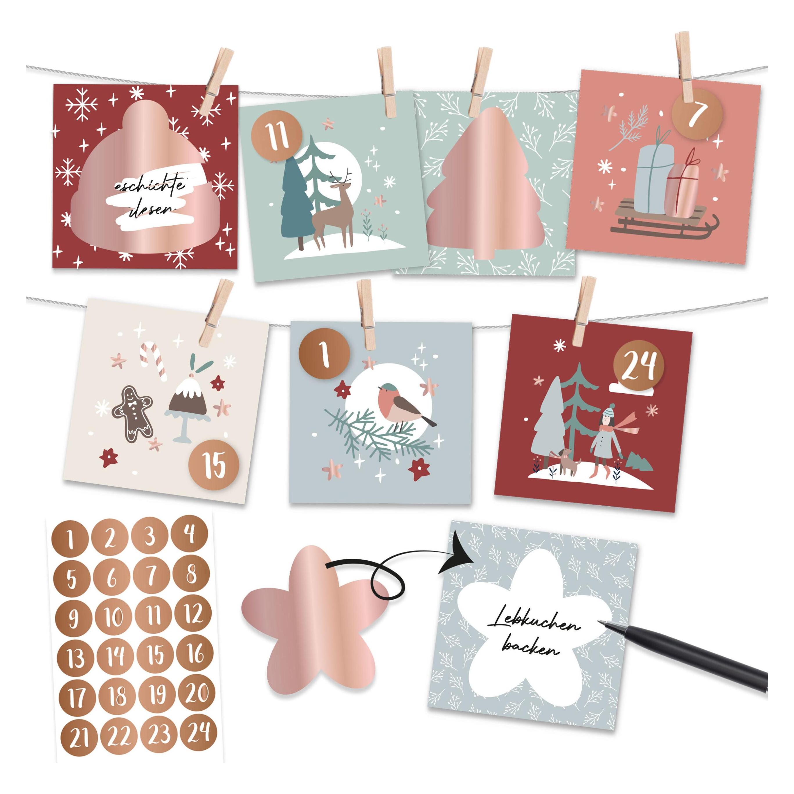 Papierdrachen Rubbel - Cheerful Christmas (24 Türchen) (B400-017-005)