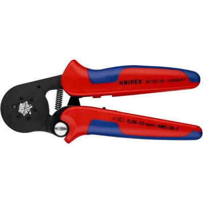 KNIPEX Crimpzange, mechanisch, Aderendhülsen, 0,08-10mm², Kerbung, sechskant