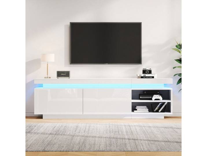 Meuble TV - Lowboard moderne haute brillance - avec éclairage LED - tableau TV - commode TV