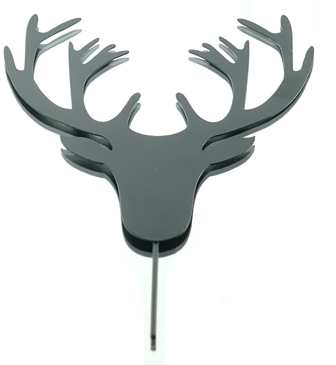 Gasper kerststeker hertenkop zwart 26 cm metaal