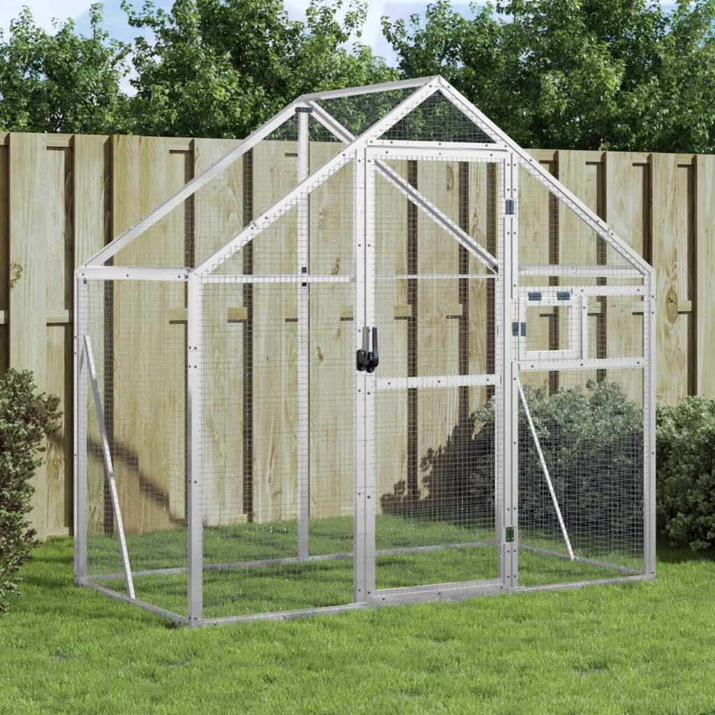 Dakota Fields Chantia 185cm Aluminum Flight Cage Silver 185cm H X 179cm W X 100cm D