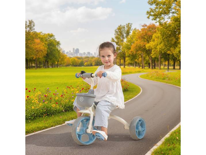 AIYAPLAY Tricycle Enfant Évolutif 2-5 Ans avec Panier Bleu