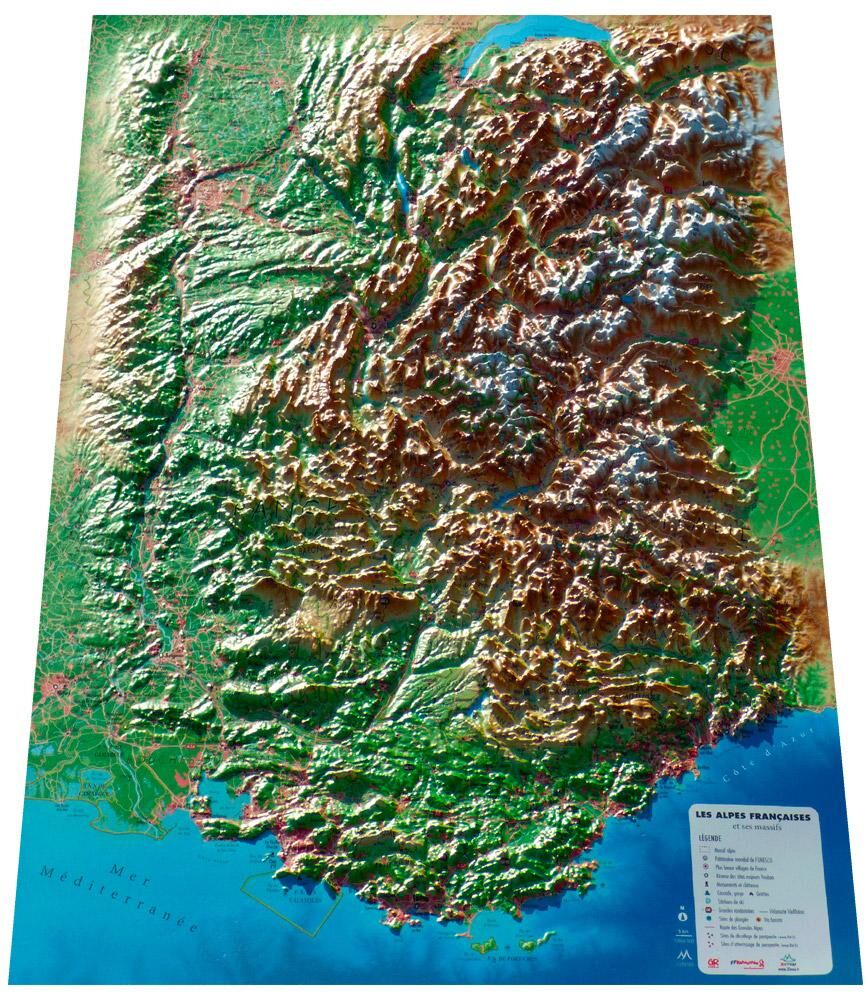 3DMAP  - Les Alpes Françaises Et Ses Massifs Alpins - Carte 3D