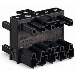 WAGO 770-609 Netz-Verteiler Netz-Stecker - Netz-Buchse, Netz-Buchse, Netz-Buchse Gesamtpolzahl: 5 Schwarz 25 St. Piece