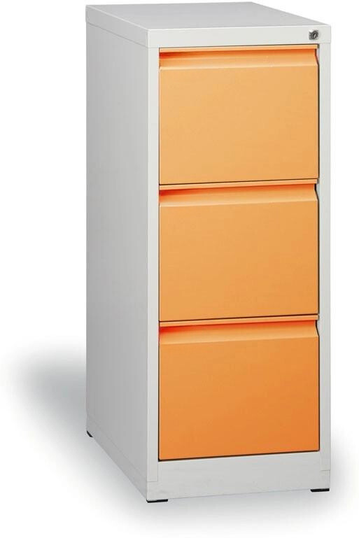 B2B Partner Metall-Hängeregisterschrank ECO A4, 3 Schübe, orange