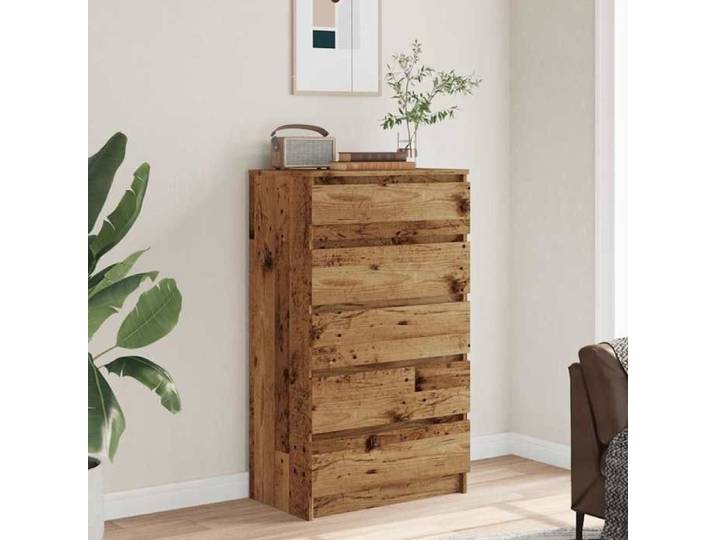 (17008)Moderne Commode vieux bois 60x36x103 cm bois d'ingénierie poid:29.35 kg