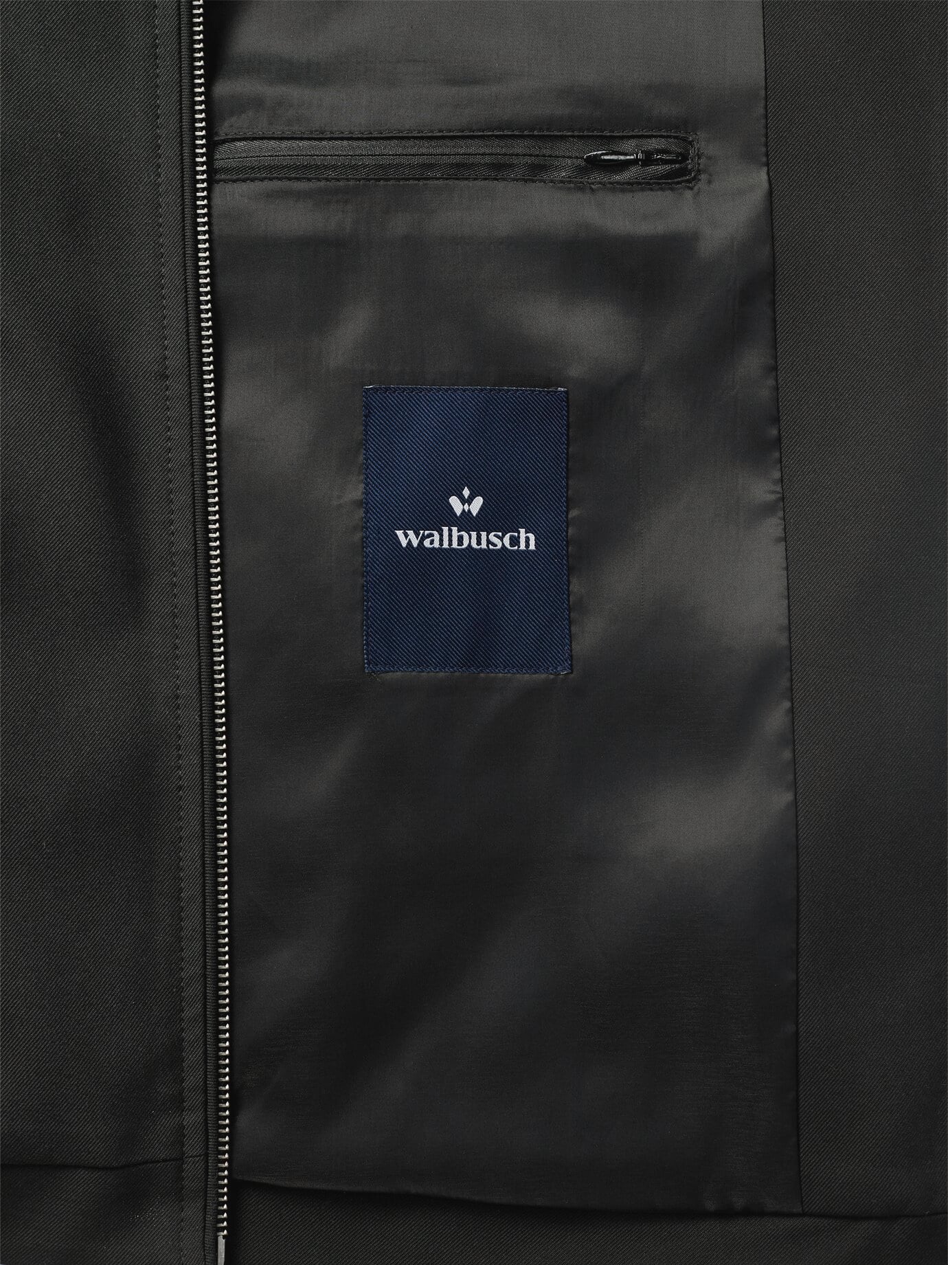 Walbusch Anzug-Blouson mit Kragen, Regular Fit, Farbe Schwarz, 48, mit Umlege-Kragen elastische Ware Herren