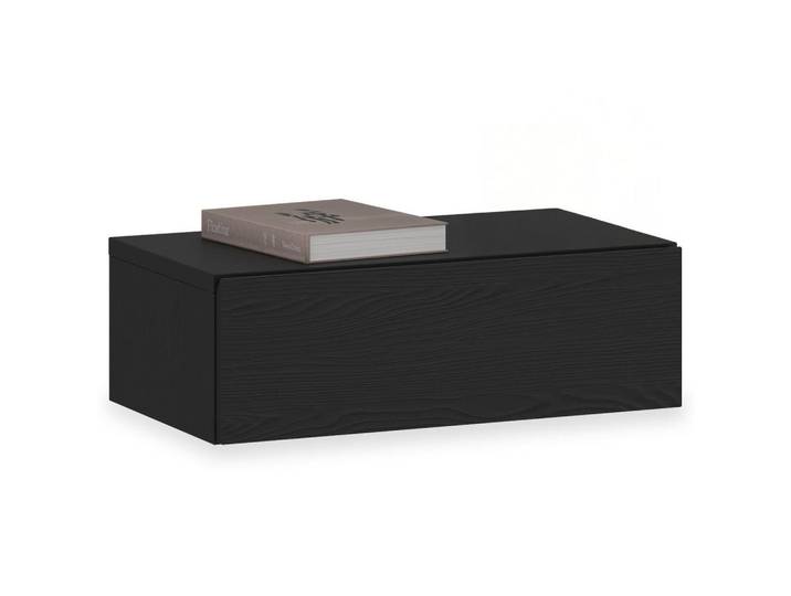 CARO-Möbel Hängender Nachttisch Anne Esche schwarz, Schwarz, Mode, 42x14x30 cm, Schlafzimmer, Nachtkästchen