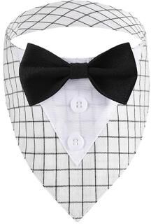 Inspire Essentials Sucado Wedding Tuxedo Dog Bandana Adjustable Pet Scarf For Parties And Events 5 xs