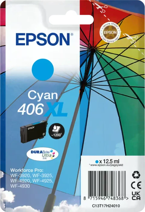 EPSON 406XL Umbrella DURABrite Ultra cyan Druckerpatrone