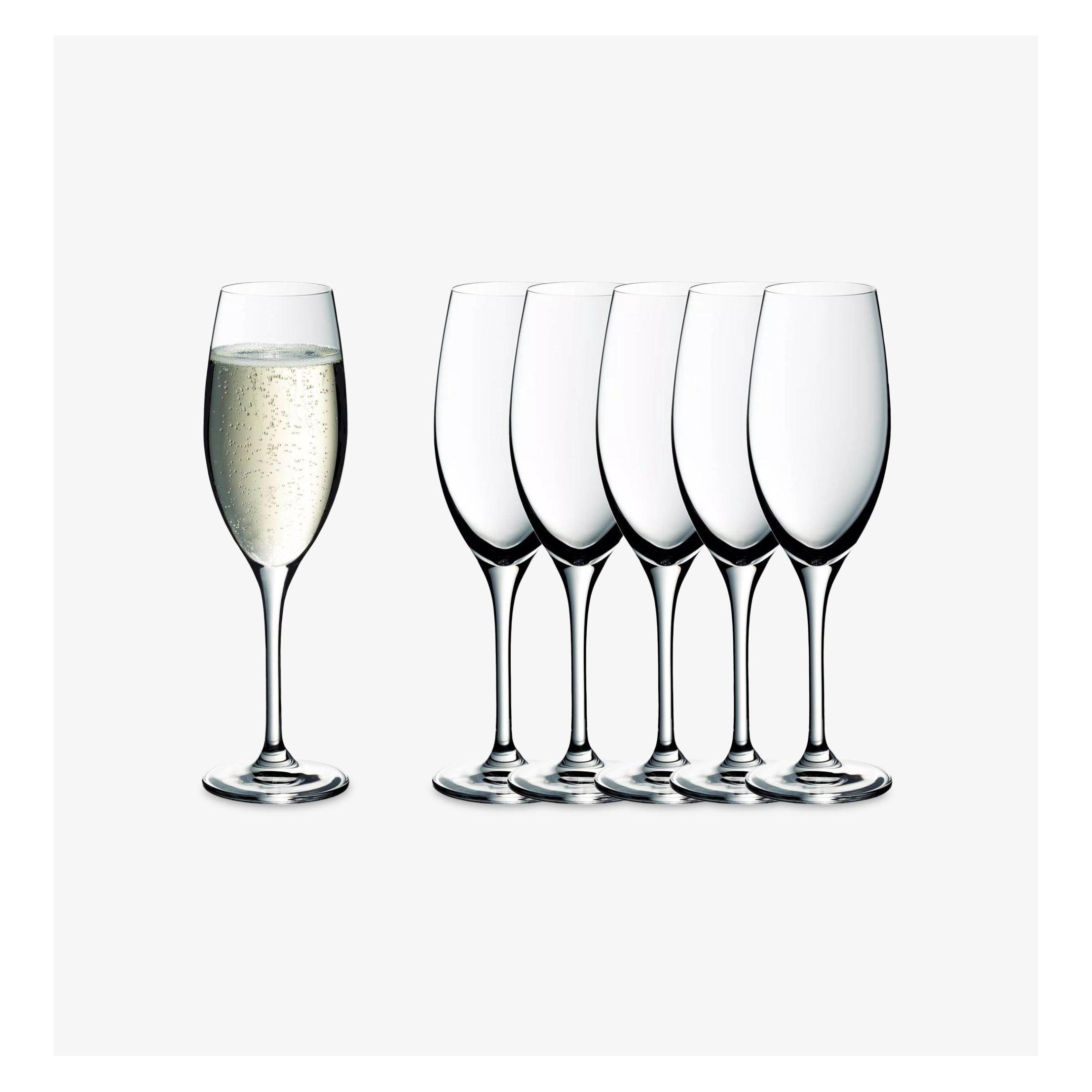 WMF Easy Plus Champagnergläser / Sektgläser Set 6-teilig, 250ml, Kristallgläser, spülmaschinenfest (25 cl, 6 Gläser, Sektgläser) (3201001635)