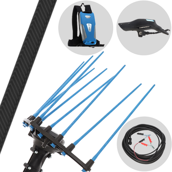 Campagnola HERCULES 58V - Carbonstange - 290 cm - Akku-Olivenrüttler - Rucksack-Akku enthalten