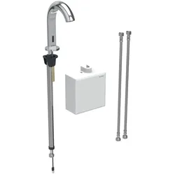 Geberit Piave Infrarot-Waschtischarmatur 116166211 Standmontage, Generatorbetrieb, AP-Funktionsbox, hochglanz-verchromt, mit Mischer